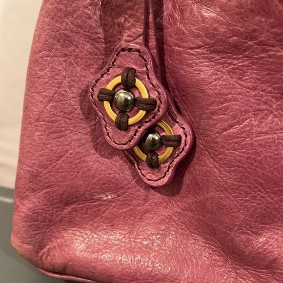 Isabella Fiore Burgundy Tote with Brass Accents - Picture 6 of 16